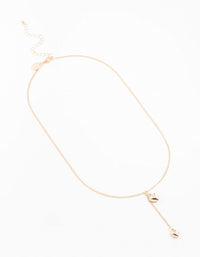 Rose Gold Puffy Heart Drop Necklace - link has visual effect only