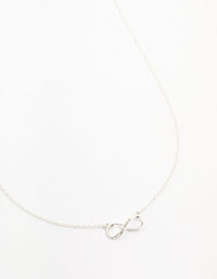 Silver Encased Diamante Infinity Necklace - link has visual effect only