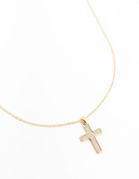 Gold Glitter Cross Necklace - link has visual effect only