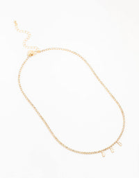 Gold Cupchain Baguette Necklace - link has visual effect only