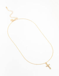 Gold Diamante Cross Necklace - link has visual effect only