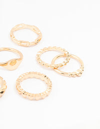 Gold Patterned Heart Ring Pack - link has visual effect only