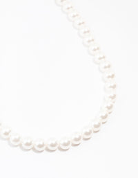 Rhodium Diamante Pearl Necklace - link has visual effect only