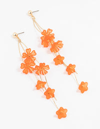 Gold Orange Petal Drop Earrings - link has visual effect only