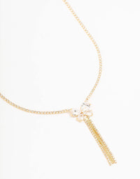 Gold Plated Tennis Butterfly Lariat Necklace - link has visual effect only