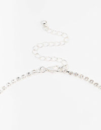 Silver Pearl Diamante Necklace - link has visual effect only