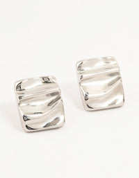 Surgical Steel Rectangle Ripple Stud Earrings - link has visual effect only