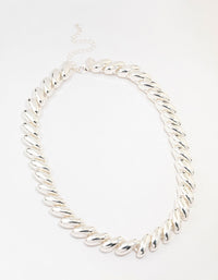 Silver Chunky Short Necklace - link has visual effect only