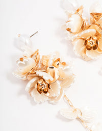 Gold  Floral Drop Earrings - link has visual effect only