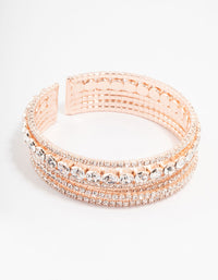 Rose Gold Diamante Multi Row Bracelet - link has visual effect only