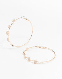 Rose Gold Heart Hoop Earrings - link has visual effect only