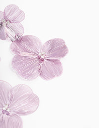 Rose Gold  Purple Coated Lazercut Flower Drop Earrings - link has visual effect only