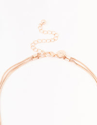 Rose Gold 3 Row Toggle Chain Necklace - link has visual effect only