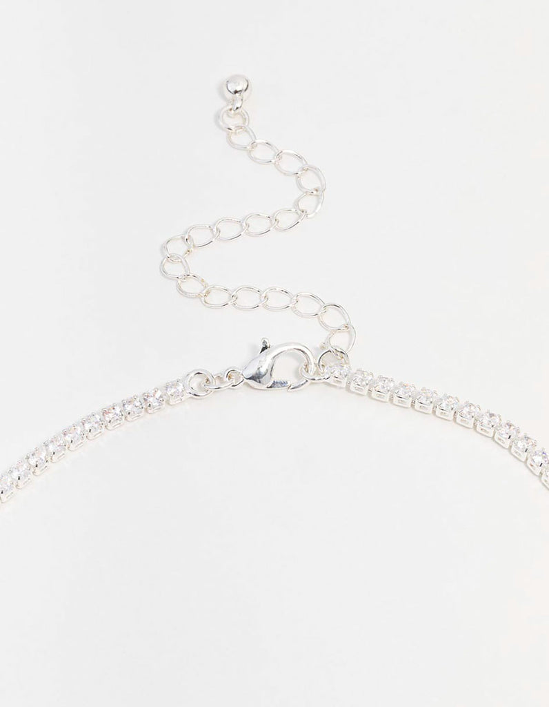 Silver Cubic Zirconia Butterfly Necklace - Lovisa