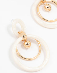 Gold Plated Opulent Circle Drop Earrings - link has visual effect only