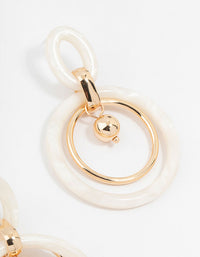 Gold Plated Opulent Circle Drop Earrings - link has visual effect only