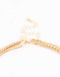 Gold Dazzling Rectangular Layered Necklace - link has visual effect only