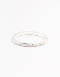 Sterling Silver Cubic Zirconia Pave Ring - link has visual effect only