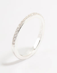 Sterling Silver Cubic Zirconia Pave Ring - link has visual effect only