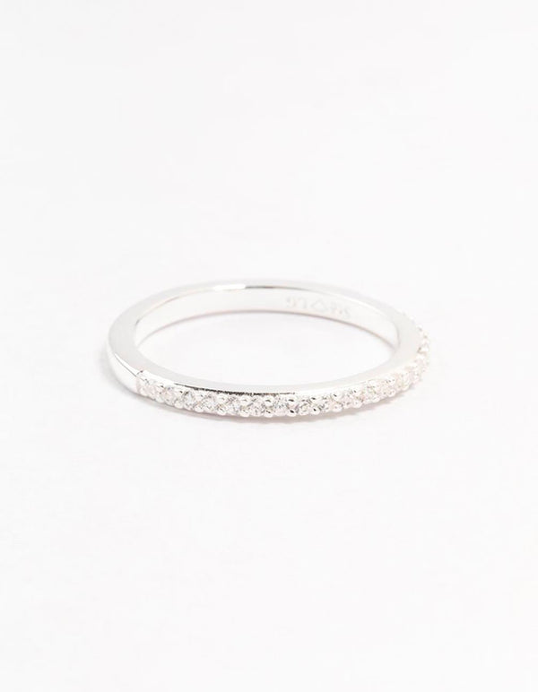 Sterling Silver Cubic Zirconia Pave Ring