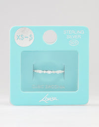 Sterling Silver Cubic Zirconia Alternating  Marquise Round Ring - link has visual effect only