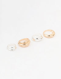 Mixed Metals Band Rings 4-Pack - link has visual effect only