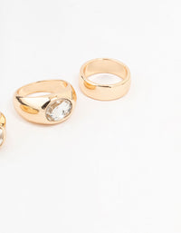 Gold Mixed Shaped Statement Rings 4-Pack - link has visual effect only