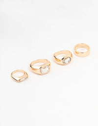 Gold Statement Mixed Shape Rings 5-Pack - link has visual effect only