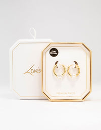 Gold Plated Cubic Zirconia Hoop Earrings - link has visual effect only