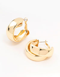 Gold Double Layered Hoop Earrings - link has visual effect only