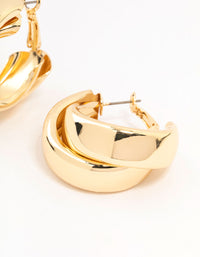 Gold Double Layered Hoop Earrings - link has visual effect only