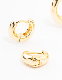 Gold Plated Clean Hoop Earrings 3-Pack - link has visual effect only