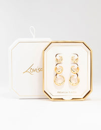 Gold Plated Clean Hoop Earrings 3-Pack - link has visual effect only