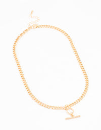 Gold Chunky T Bar Necklace - link has visual effect only