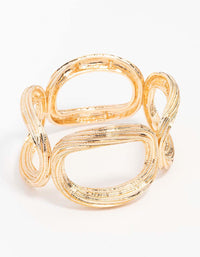 Gold Textured Metal Stretch Bracelet - link has visual effect only