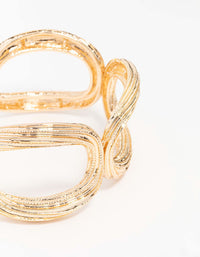 Gold Textured Metal Stretch Bracelet - link has visual effect only