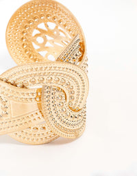 Gold Textured Metal Wrist Cuff - link has visual effect only