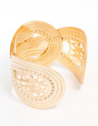 Gold Textured Metal Wrist Cuff - link has visual effect only