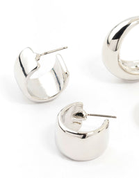 Silver Mixed Shape Hoop Earrings 2-Pack - link has visual effect only