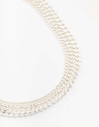 Silver Mixed Triple Layered Chain Necklace - link has visual effect only