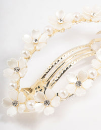 Gold Diamante & Flower Hair Clip - link has visual effect only