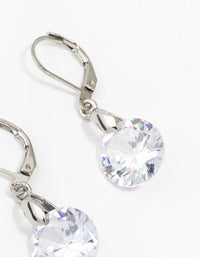 Silver Cubic Zirconia Circle Drop Earrings - link has visual effect only