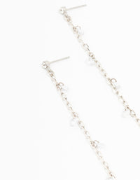 Silver Cubic Zirconia Chain Drop Earrings - link has visual effect only