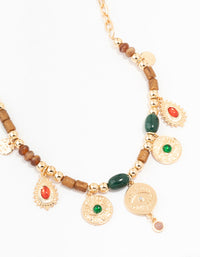 Mixed Beaded Charm Station Necklace - link has visual effect only