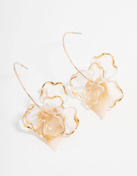 Gold Marble Petal Leaf Drop Earrings - link has visual effect only