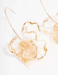 Gold Marble Petal Leaf Drop Earrings - link has visual effect only