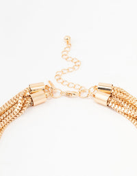 Gold Multi Row Chain Station Necklace - link has visual effect only