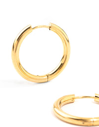 Gold Plated Stainless Steel Clicker Hoop Earrings 24 MM - link has visual effect only