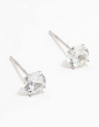 Waterproof Stainless Steel Cubic Zirconia Stud Earrings 5 MM - link has visual effect only