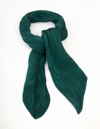 Pleated Green Satin Fabric Scarf - link has visual effect only